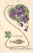 1er Avril - N°62044 - Poisson Avec Des Violettes Et Un Trèfle à 4 Feuilles - Carte Gaufrée - 1er Avril - Poisson D'avril