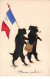 Silhouettes - N°63879 - Deux Poilus - Deux Chiens Debout Portant Un Drapeau - Silhouetkaarten