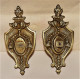 RARE ANCIEN LOT DE 2 FRONTONS SIGNE E. MULLER PARIS STYLE LOUIS XV BON ETAT - Bronces