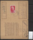 France  Mariannne De Gandon Yvert 733  Sur Carte D'abonnement Des Timbres Spéçiaux De La Poste - 1946 - 1945-54 Marianna Di Gandon