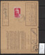 France  Mariannne De Gandon Yvert 733  Sur Carte D'abonnement Des Timbres Spéçiaux De La Poste - 1946 - 1945-54 Marianne De Gandon