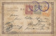 JAPAN - 8 1/2 SEN 3 STAMP THREE COLOUR FRANKING ON PC (VIEW OF NIKKO)  FROM KOBE TO FRANCE - 1902 - Lettres & Documents
