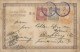 JAPAN - 8 1/2 SEN 3 STAMP THREE COLOUR FRANKING ON PC (VIEW OF NIKKO)  FROM KOBE TO FRANCE - 1902 - Cartas & Documentos