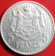 5 Francs 1943 Monaco Aluminium (TTB) - 1922-1949 Louis II