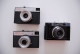 Delcampe - Lot Of 5 Vintage Cameras + Leather Cases - Appareils Photo