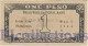 PHILIPPINES 1 PESO 1944 PICK S339 AUNC EMERGENCY BANKNOTE - Philippines