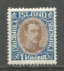 ICELAND 1920 Mint Stamp MH (*) Original Gum Michel # 96 - Ongebruikt