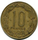 10 FRANCS CFA 1998 ESTADOS DE ÁFRICA CENTRAL (BEAC) Moneda #AP861.E.A - Repubblica Centroafricana