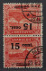 1921, SAAR 73 A Kdr IV, 15 C. KEHRDRUCK Sauber Gestempelt, Fotobefund, 500,-€ - Usados
