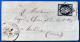 Lettre Céres 1849 N°3 Noir Sur Blanc Oblitéré Grille + Dateur Type 13 De BOURGES Pour Bar Le Duc TTB - 1849-1850 Cérès