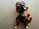 Broc-071 Broche Chien Assis Rouge Et Noir, Oreilles Tombantes,yeux Avec Brillants - Altri & Non Classificati