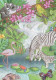CEBRA Animales LENTICULAR 3D Vintage Tarjeta Postal CPSM #PAZ151.ES - Zebras