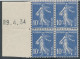 CA-65: FRANCE: Coin Daté à Gauche Du N°279** (* En Marge)  (pli Horizontal Et Tâche) - 1930-1939