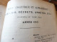 Delcampe - 1912  RECUEIL Des LOIS ,dont Aussi Sur Les Répression Des Fraudes  ; Etc - Decreti & Leggi