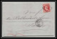 36542 Lettre Cover Rothschild 1869 N°32 Napoléon 80c Rose Lyon Pour Paris GC 2145 - 1863-1870 Napoléon III Lauré