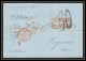 36233 1851 Steamer Asia New York Usa Cognac Charente Marque Postale Maritime Cover Schiffspost Lettre LAC Bateau - Entry Postmarks