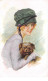 Illustrateur - N°68393 - Reading - Le Favori - Jeune Femme Avec Un Chien Dans Les Bras - Série 1001 à 1005 - Reading