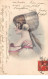 Illustrateur - N°68369 - Genre Mucha - Profil D'une Jeune Femme Fermant Les Yeux - Mucha, Alphonse