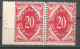 Yugoslavia SHS Slovenia Porto Mi.39 In Pair Left Side IMPERFORATED And DOUBLE Perf. Between MNH / ** 1919 - Gebraucht