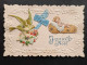 Joyeux Noël - Carte 3D - Enfant Jésus - Colombe Qui Transporte Une Lettre - Bord Relief  - Carte Postale Ancienne - Andere & Zonder Classificatie