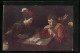 AK Michelangelo Da Caravaggio, Der Falschspieler  - Cartas