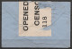 L. (franchise ?) Pour GAND - Bande Censure "OPENED BY CENSOR 118" - Guerre 40-45 (Lettres & Documents)