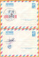 1980 1981 RUSSIA RUSSIE USSR URSS Stationery 2 Envelopes Mint Par Avion Aviation, Aircraft  Rocket "Buran" - 1980-91