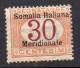 Somalia 1906 Segnatasse N. 4 Nuovo MLH* Sassone 80 Euro - Somalia