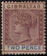 GIBRALTAR 1898 QV 2d Purple & Ultramarine SG41 Mint Hinged Cat £28 - Gibraltar