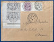 Lettre Sage Blanc N°87 Bloc De 4, N°107 & 108 Oblitérés Cachet " VERSAILLES CHATEAUX / CONGRES DE LA PAIX " - 1900-29 Blanc