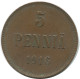 5 PENNIA 1916 FINLANDE FINLAND Pièce RUSSIE RUSSIA EMPIRE #AB232.5.F.A - Finnland