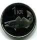 1 KRONA 1999 ISLAND ICELAND UNC Fish Münze #W11299.D.A - Island