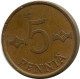 5 PENNYA 1963 FINNLAND FINLAND Münze #AX870.D.A - Finlandia