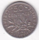 50 Centimes Semeuse 1909, En Argent - 50 Centimes