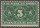 USA, Stamp, Scott#JQ3, Mint, Never, Hinged, Parcel Post, 5 Cents, Green, - Colis