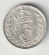 GREAT BRITAIN 19080: 3 Pence, Silver, KM 797 - F. 3 Pence