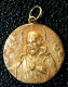 Pendentif Médaille Religieuse Plaqué Or Début XXe "Sacré-Coeur De Jésus / Assomption De Marie" Religious Medal - Godsdienst & Esoterisme