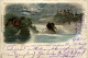 Schaffhausen - Rheinfall Bei Nacht - Litho Künzli - Neuhausen Am Rheinfall