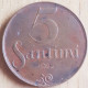 LETLAND : 5 SANTIMI 1922 -  KM 3 XF - Latvia