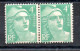 FRANCE -- Marianne De Gandon -- Paire Timbres 4 F. émeraude - Unused Stamps