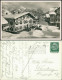 Ansichtskarte Oberammergau Dorfplatz Mit Hotel Alte Post Im Winter 1936 - Oberammergau