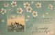 Künstlerkarte Blumen Und Haus 1898  Gel. Ankunftsstempel Hartmanndorf Leipzig - Before 1900