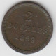 Guernsey Coin 2 Double 1899 - Condition Very Fine - Guernesey