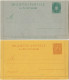 REGNO D'ITALIA B1 E B2 - 1889 DUE BIGLIETTI POSTALI TIPO 'BIGOLA' DA C. 5 E DA C. 20 - NUOVI FILAGRANO B1 / B2 - Stamped Stationery