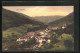 AK Bad Teinach, Blick Ins Dorf Vom Berg Bei Sonnenuntergang  - Bad Teinach