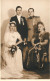 Romania Wedding Souvenir Photo Postcard Studio Palas Bucuresti 1940 Bride Groom Military Godfather Uniform - Rumania