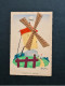 „PAR-DESSUS LES MOULINS I", Signiert Jean Loup, Handmade, Papierapplikationen, Nicht Gelaufen - Windmühlen
