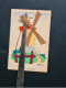 „PAR-DESSUS LES MOULINS I", Signiert Jean Loup, Handmade, Papierapplikationen, Nicht Gelaufen - Windmills