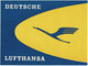 Alter Kofferaufkleber  LUFTHANSA  -gummiert- / 1950/60er Jahre - Pegatinas