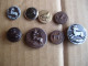 LOT 8 BOUTONS DE CHASSE  :  CERF - BICHE - FAISAN - SANGLIER -  BOUTON DE VENERIE - - Buttons